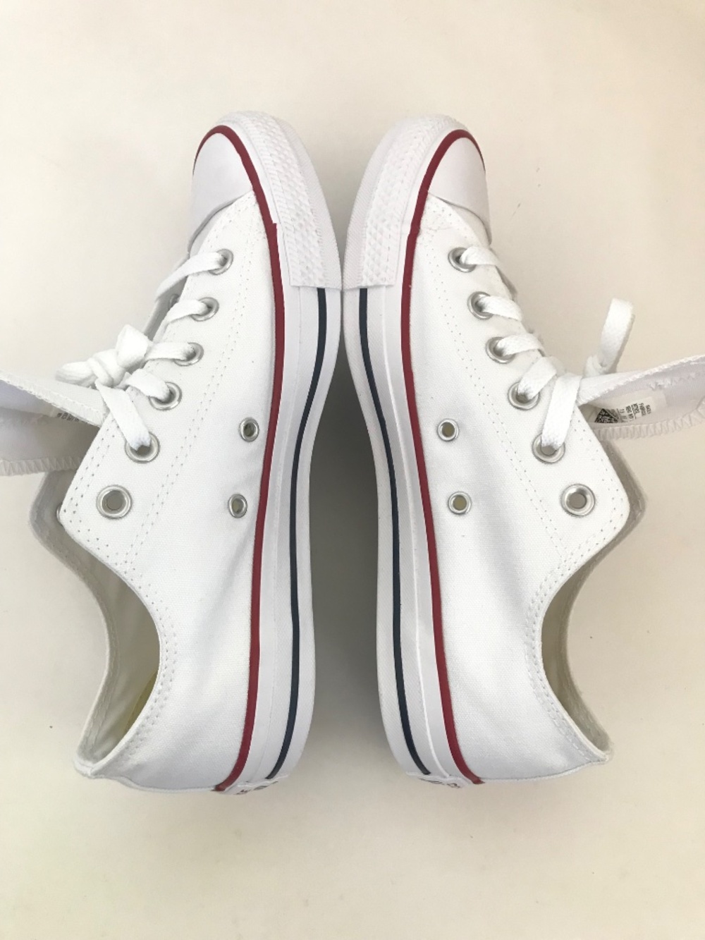 CONVERSE All Star Ox White Low Top Sneakers Women’s Size 9.5 Optical White NWT - Picture 12 of 16
